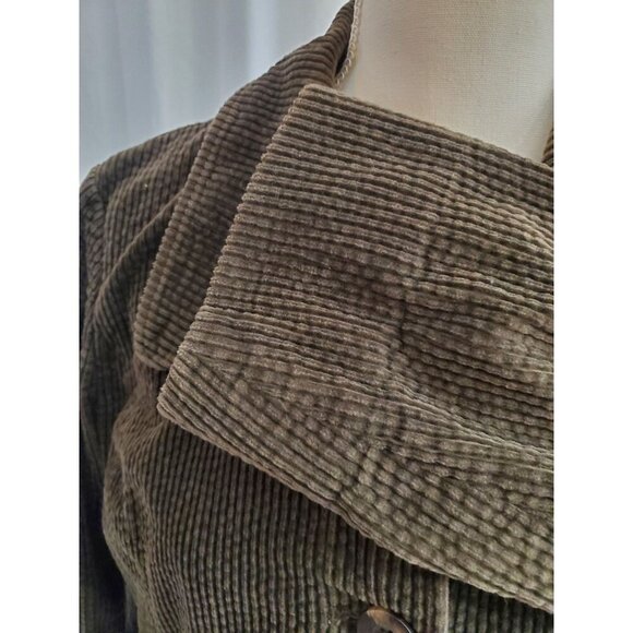 J. Jill Corduroy Women's Blazer/Jacket Oversized Button Up Size Medium Chocolate - Picture 3 of 13